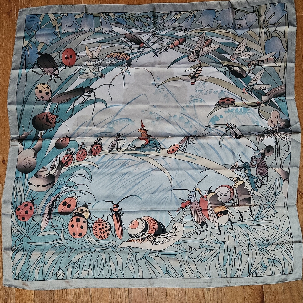 Georgeous Tom Thumb Vintage Print Silk Scarf